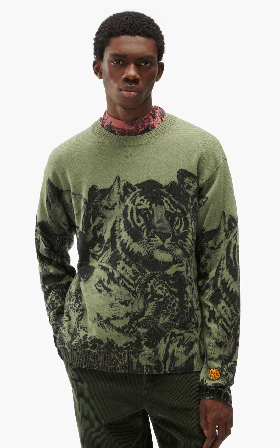 Kenzo Wildtigers loose wool Puloveri Muške - Svijetlo Zelene - Hrvatska CIOVYT394